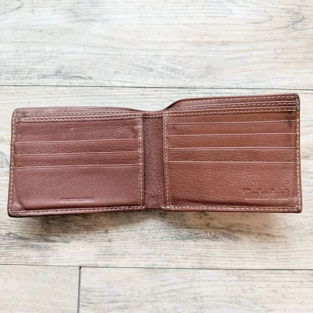 Timberland Brown Leather Bifold Wallet Men’s Classic Slim Card Holder